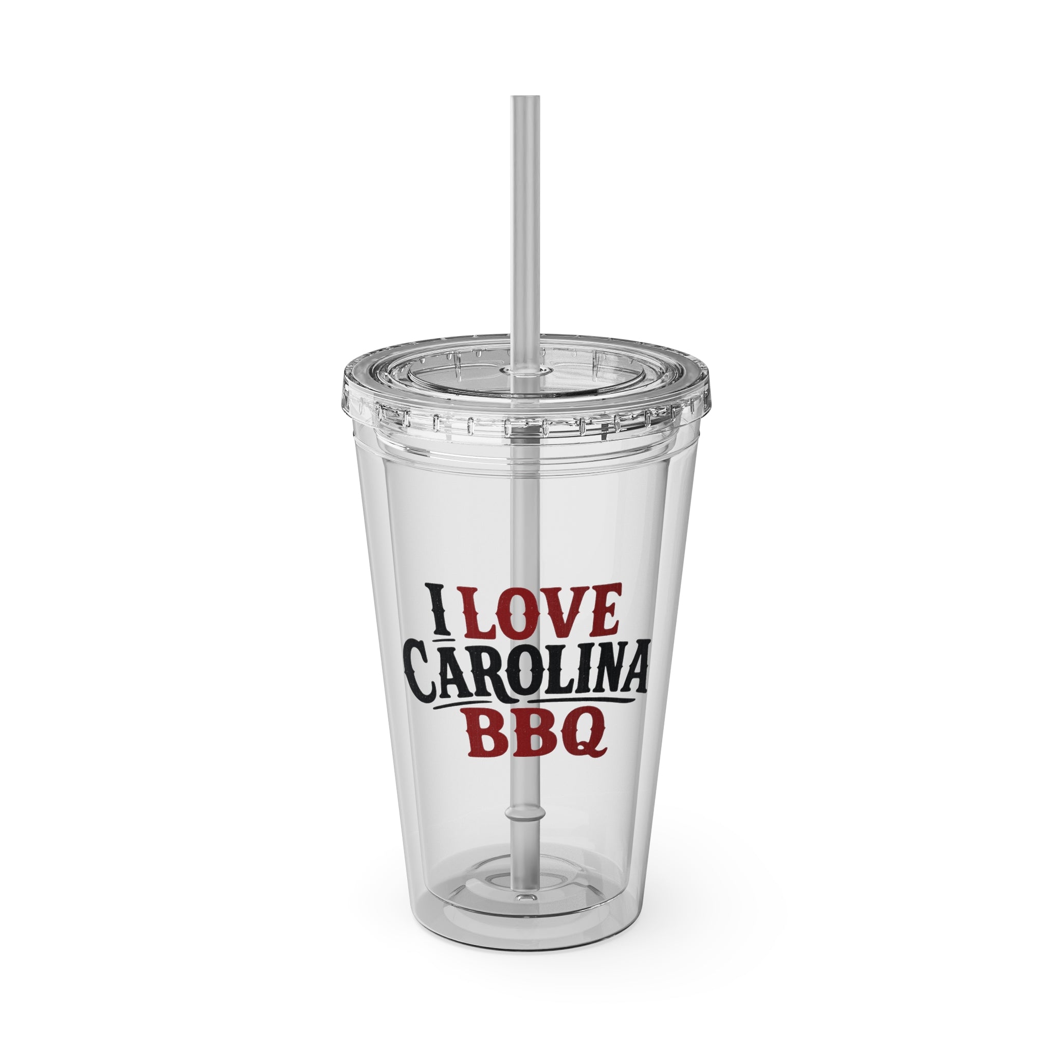 I Love Carolina BBQ - Clear Tumbler