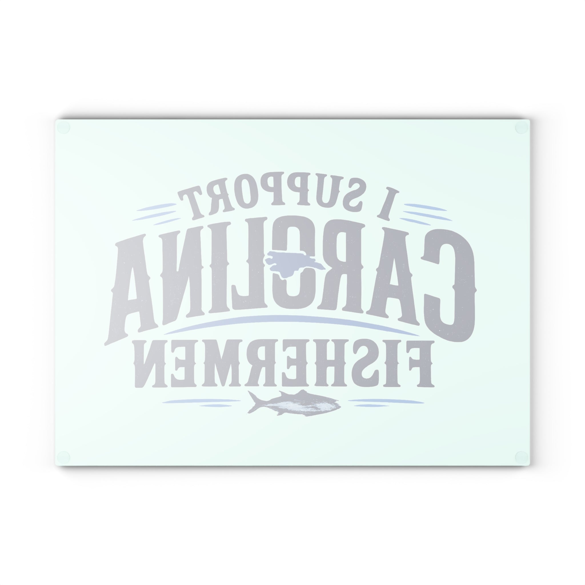 Support Carolina Fishermen - Glass Cutting Board