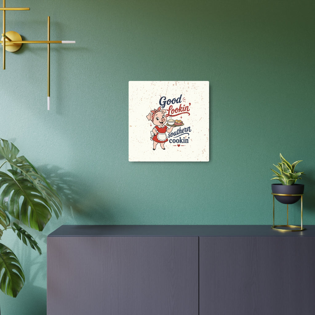 Good Lookin' Southern Cookin' Piggy - Metal Wall Art