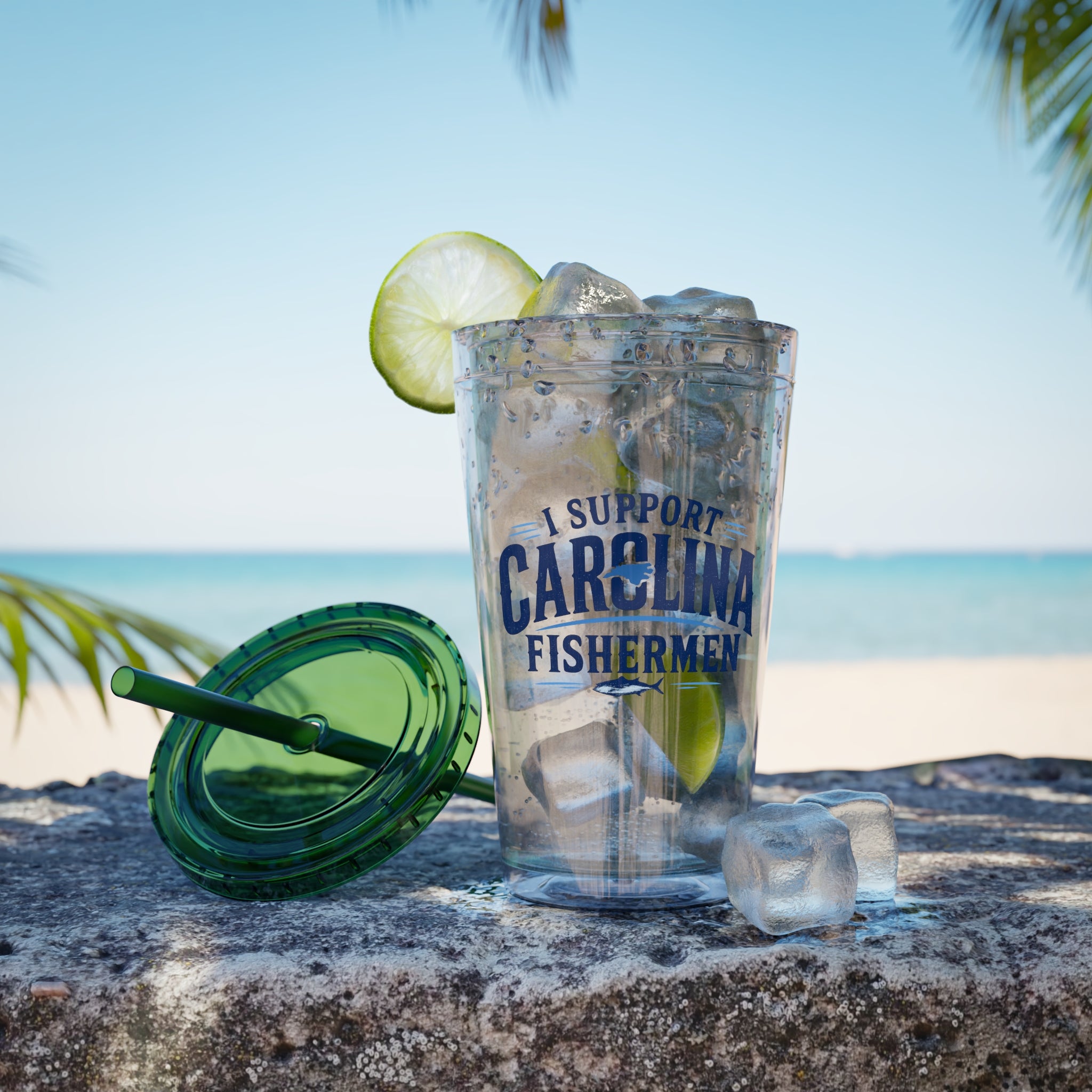 I Support Carolina Fishermen - Clear Tumbler