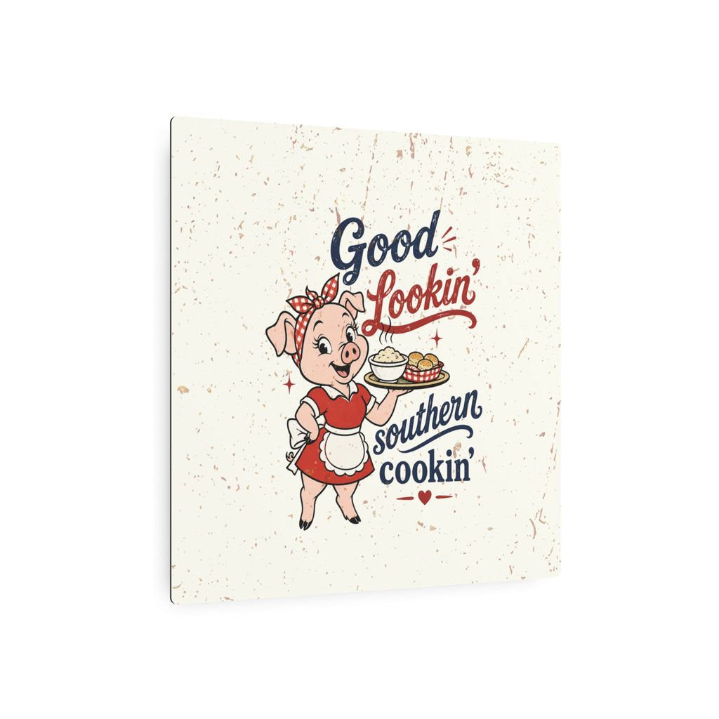 Good Lookin' Southern Cookin' Piggy - Metal Wall Art