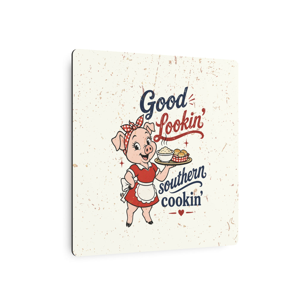 Good Lookin' Southern Cookin' Piggy - Metal Wall Art