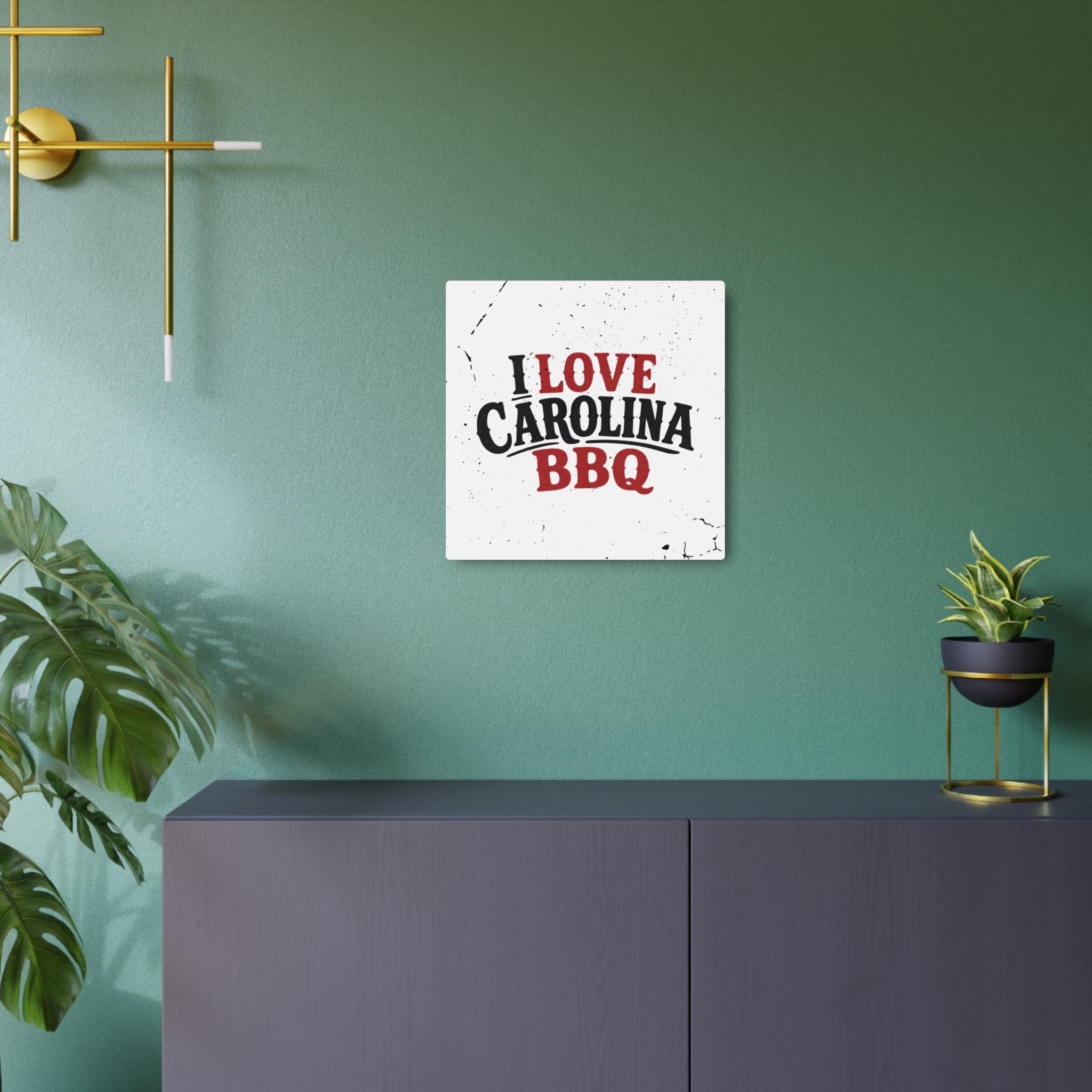 I Love Carolina BBQ - Metal Wall Art