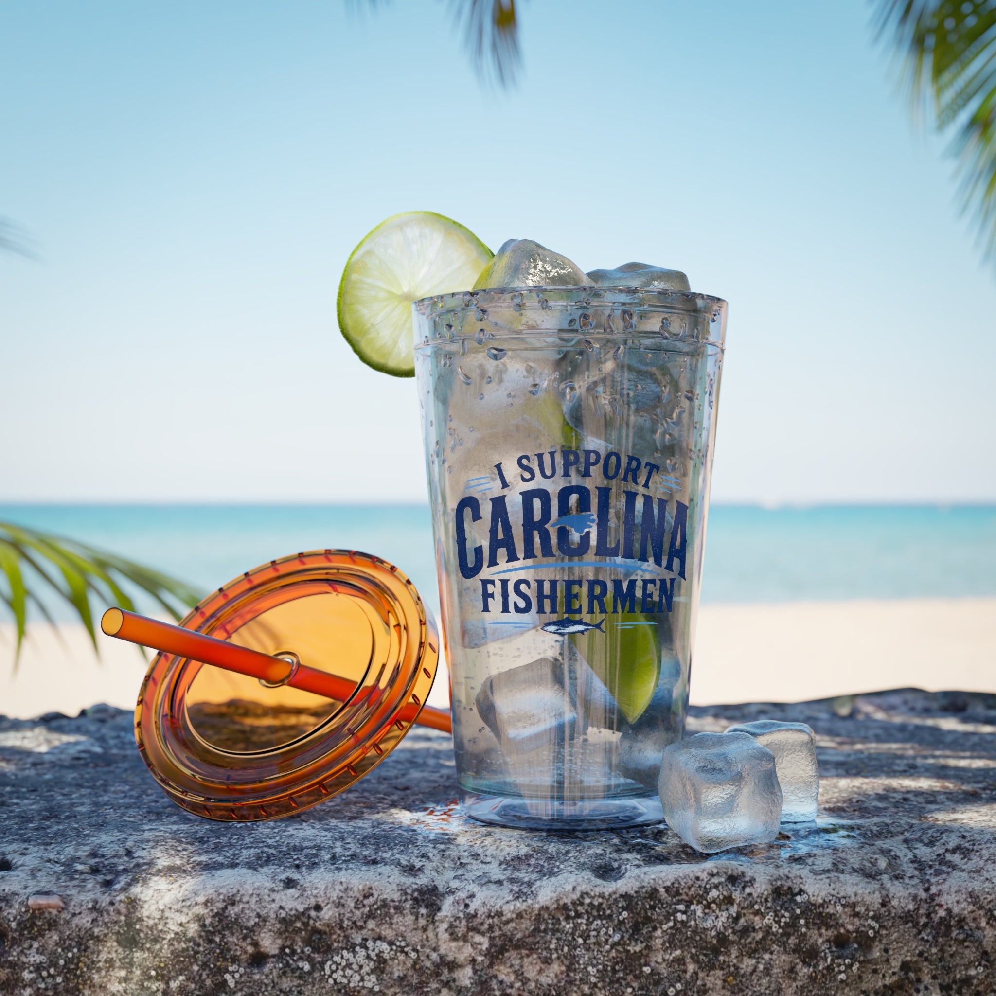 I Support Carolina Fishermen - Clear Tumbler