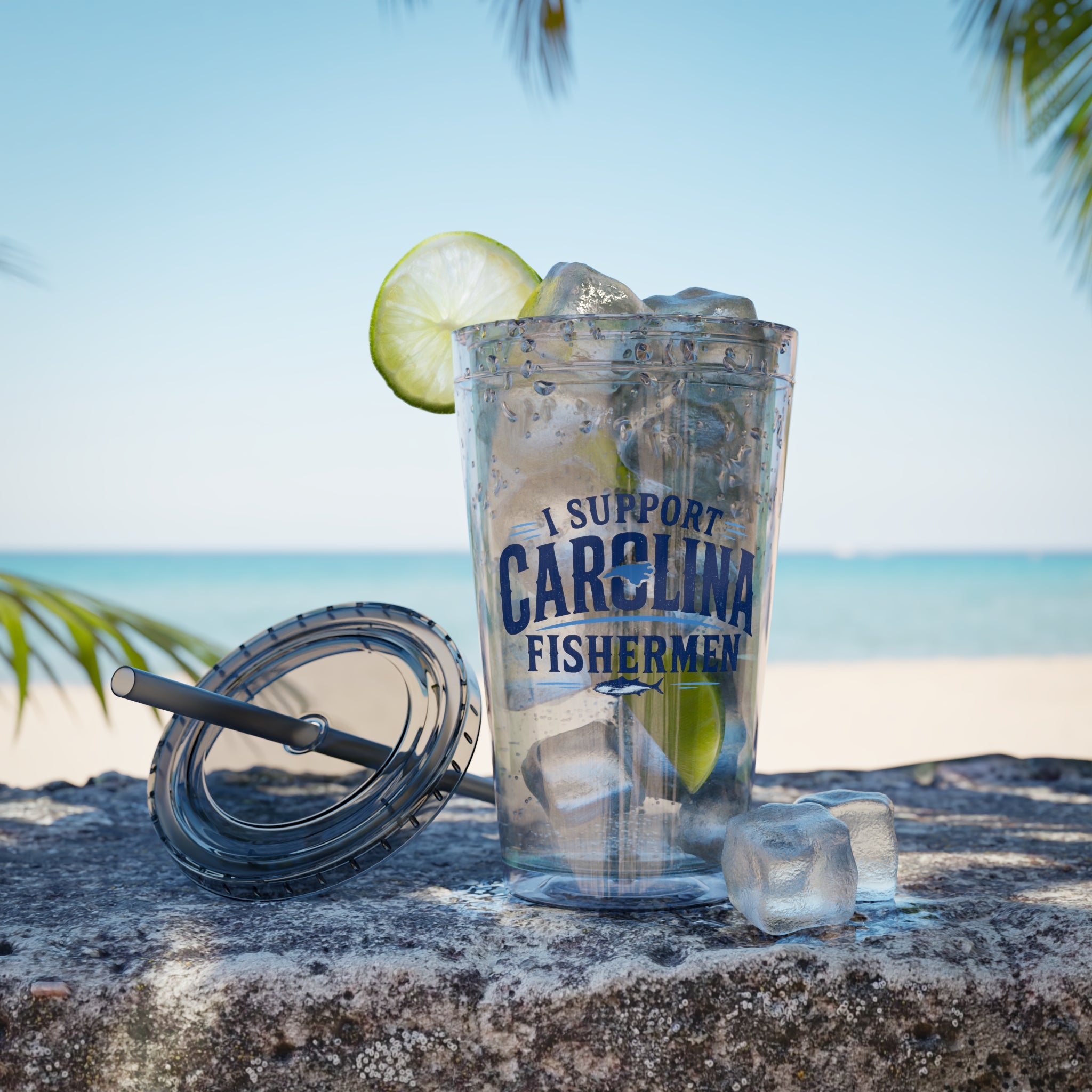 I Support Carolina Fishermen - Clear Tumbler