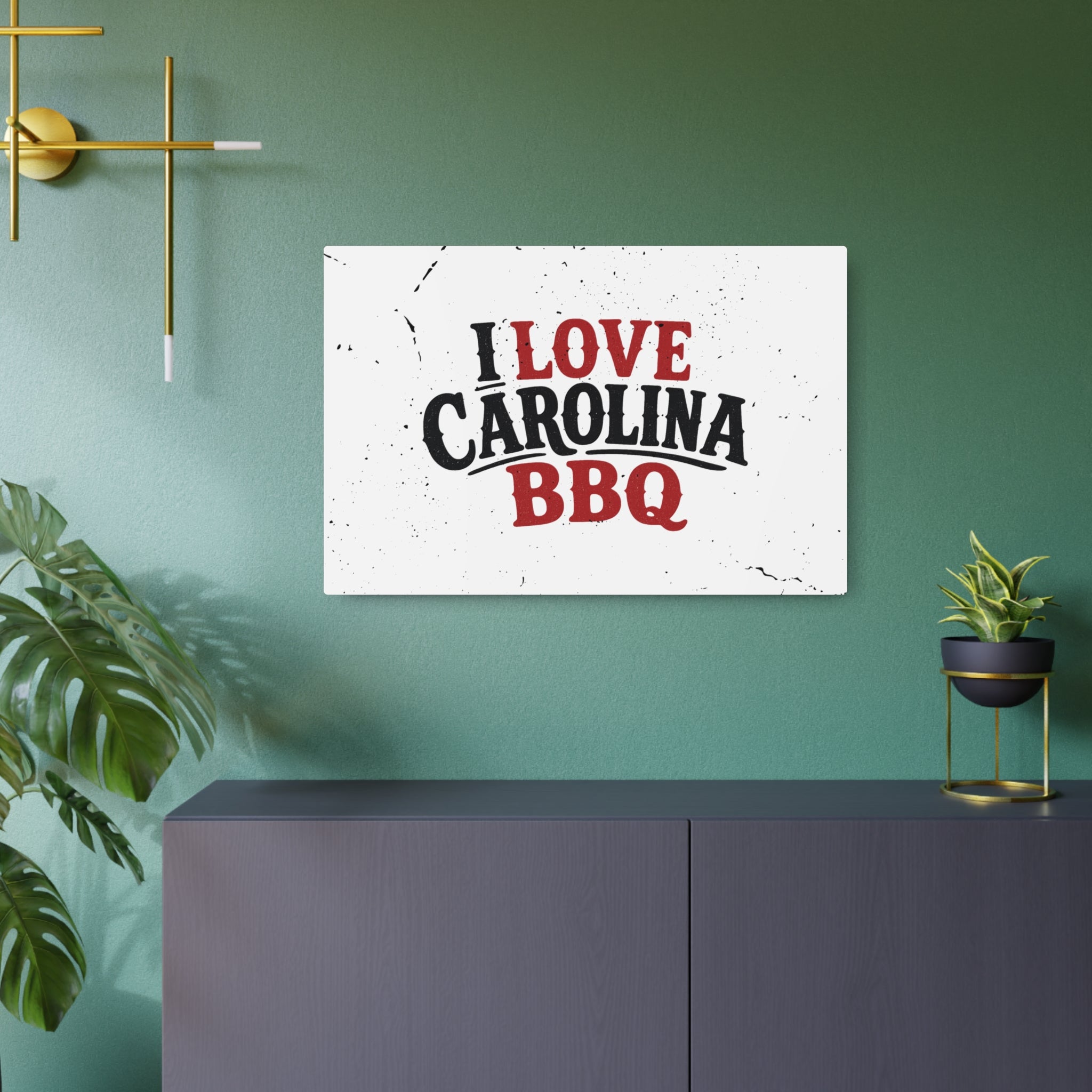 I Love Carolina BBQ - Metal Wall Art