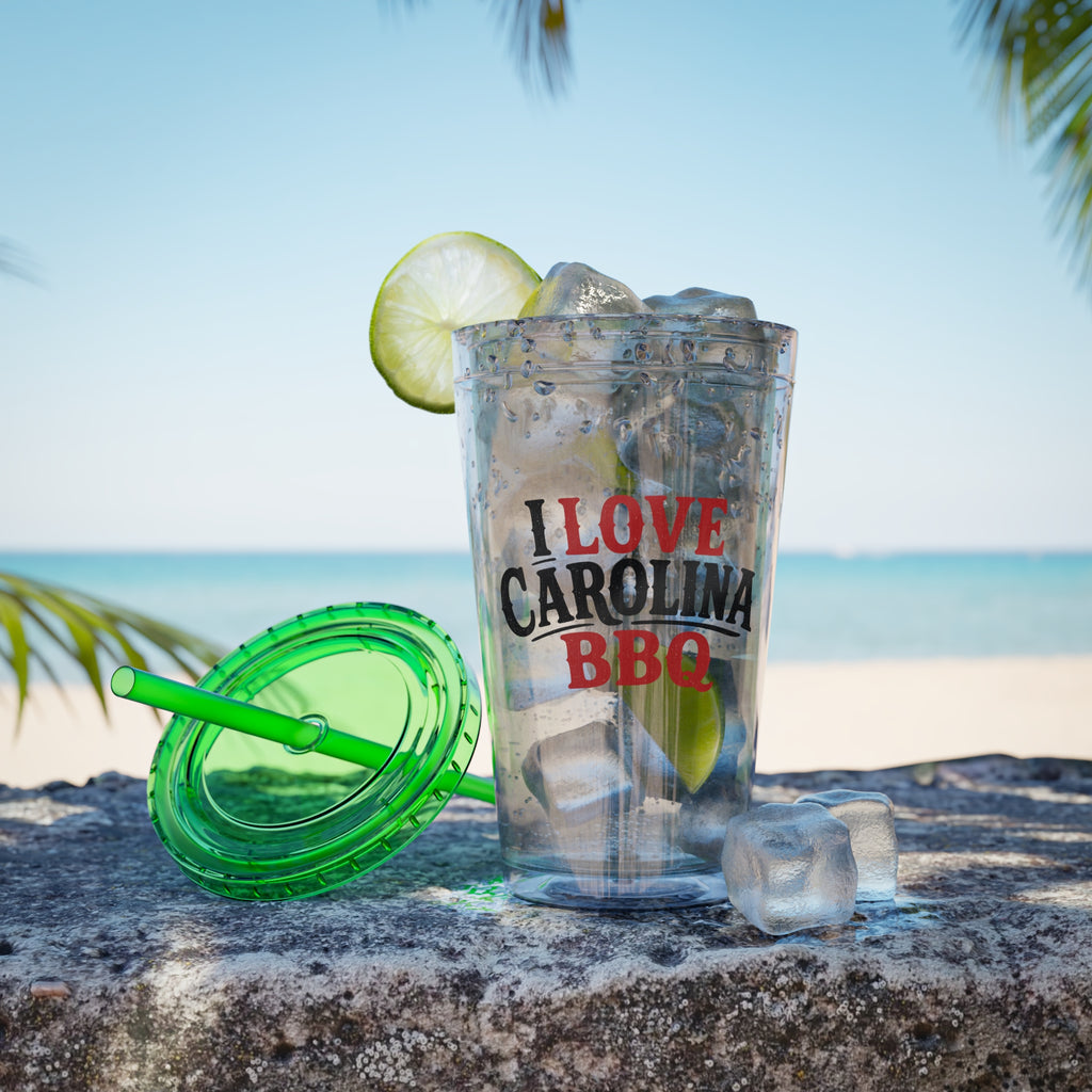 I Love Carolina BBQ - Clear Tumbler
