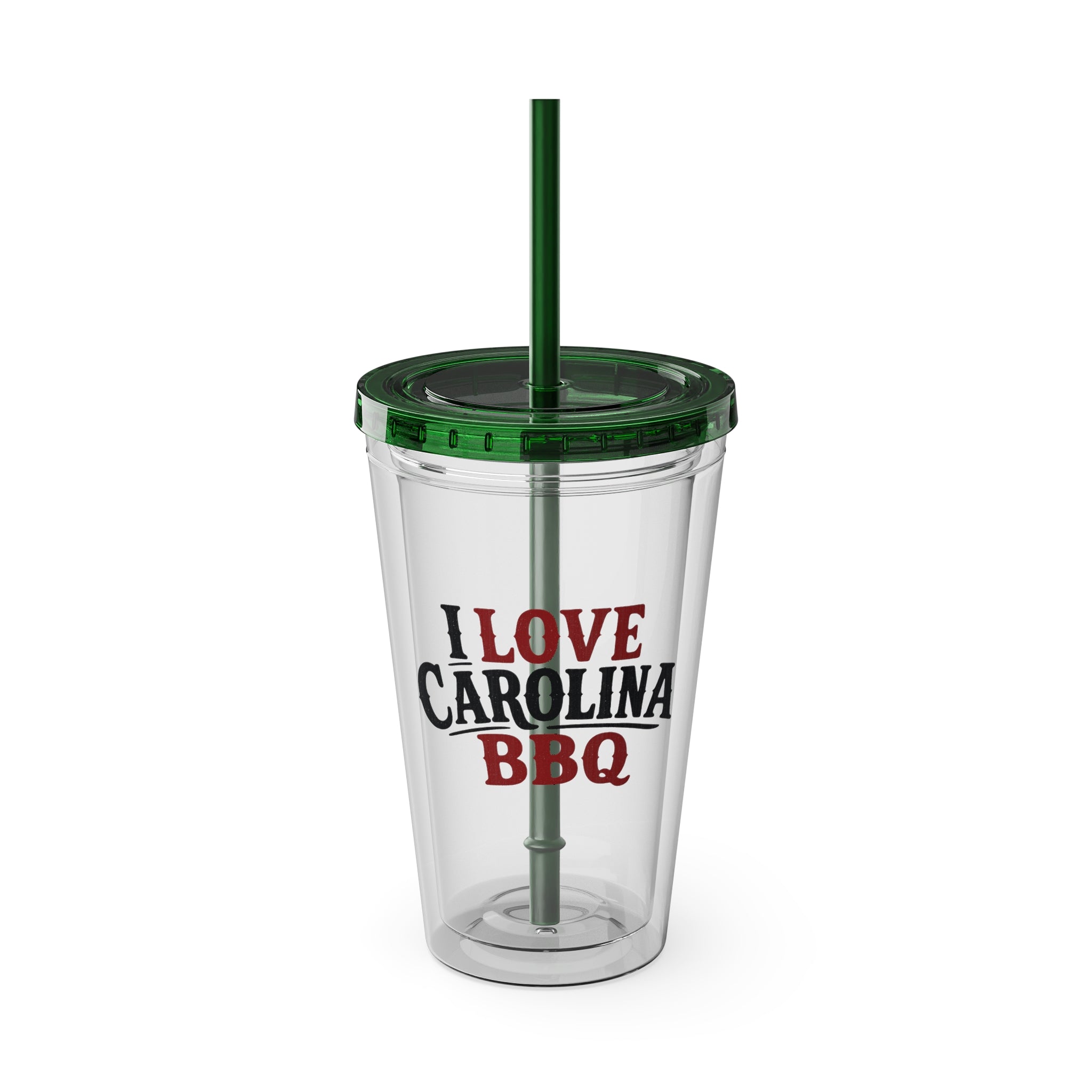 I Love Carolina BBQ - Clear Tumbler