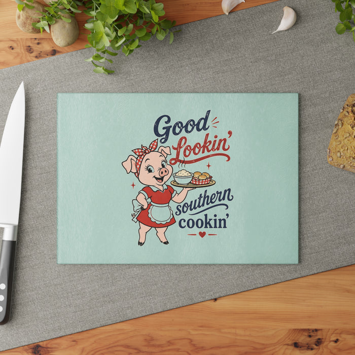 Good Lookin' Southern Cookin' - Glass Cutting Board