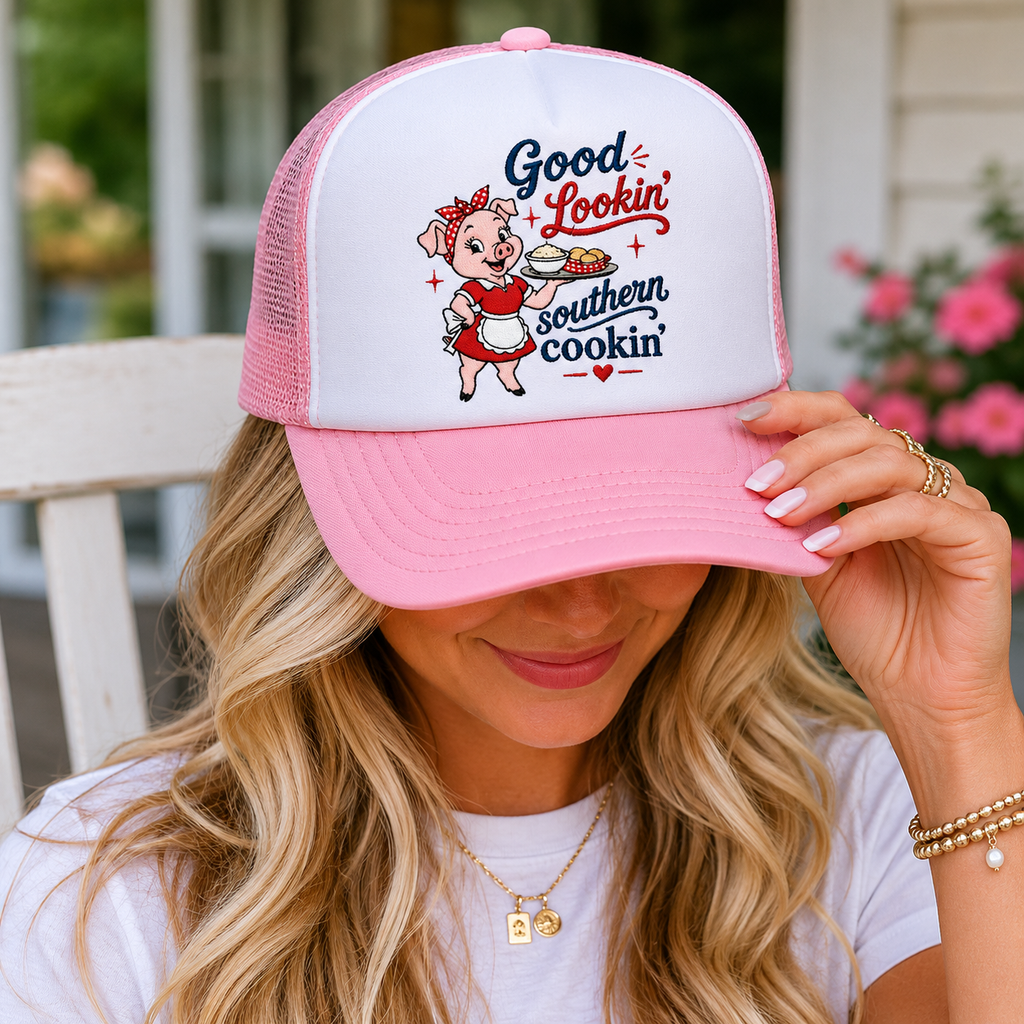 Good Lookin' Southern Cookin' (Pig Graphic) - Foam Trucker Hat