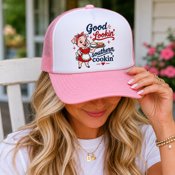 Good Lookin' Southern Cookin' (Pig Graphic) - Foam Trucker Hat