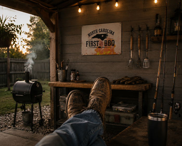 NC First in BBQ - Metal Wall Art