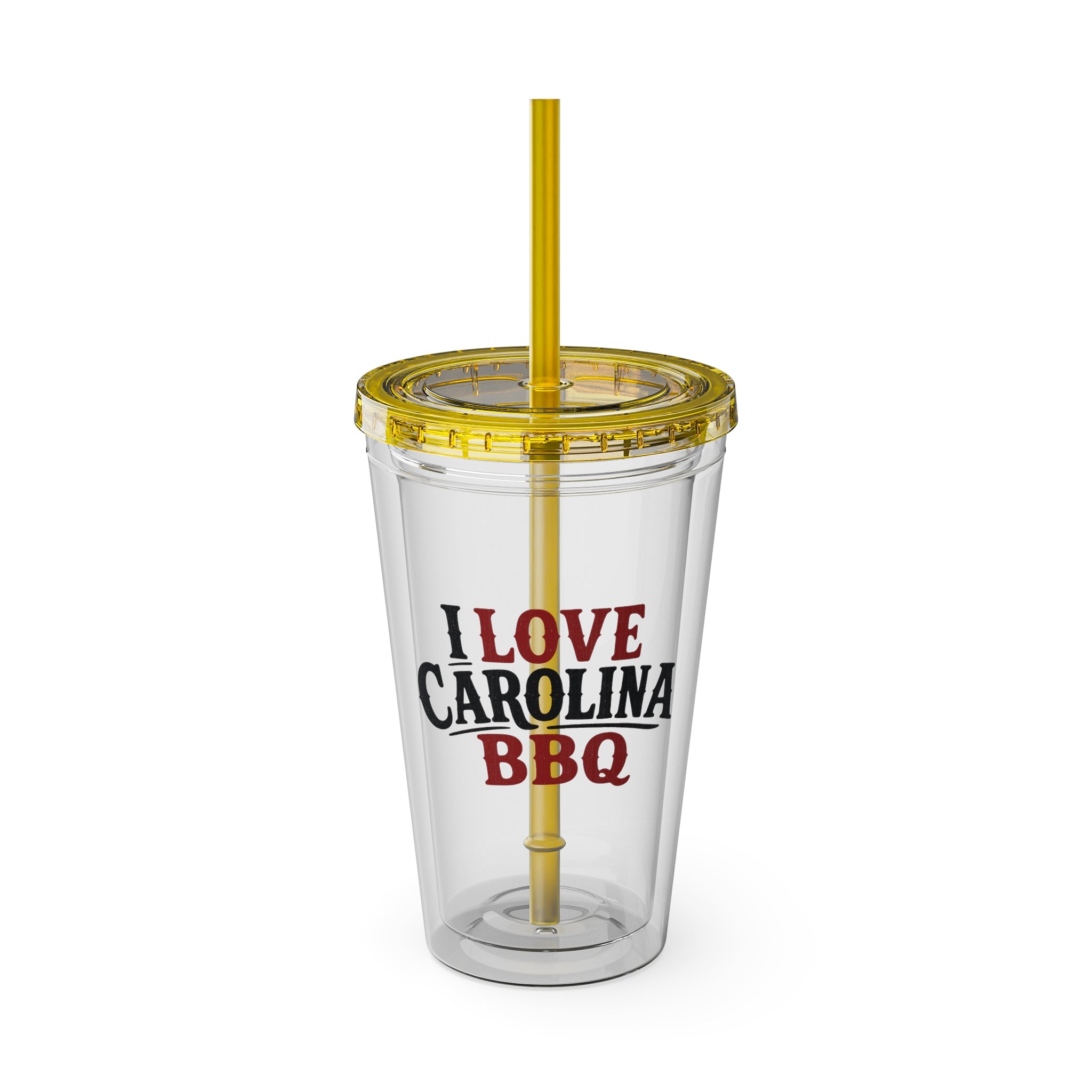 I Love Carolina BBQ - Clear Tumbler