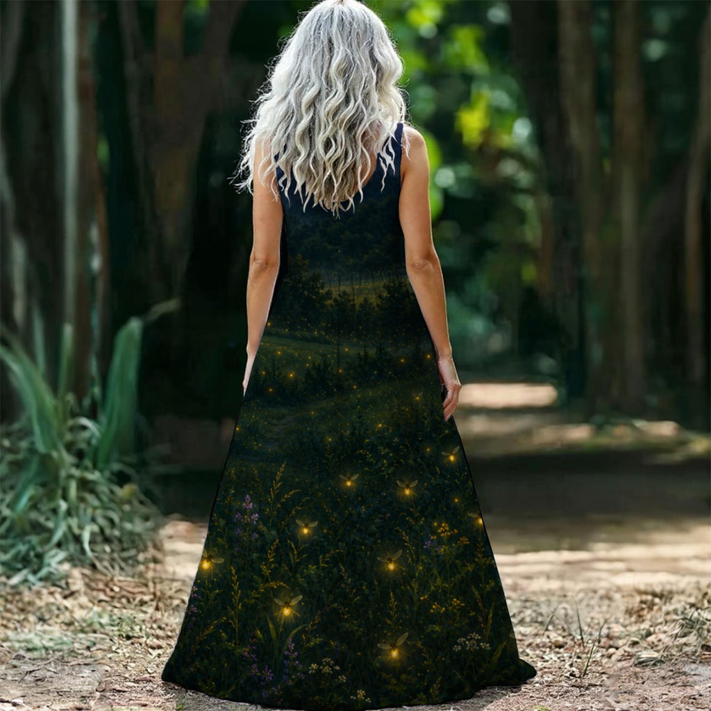 Lightning Bug Sleeveless Maxi Dress