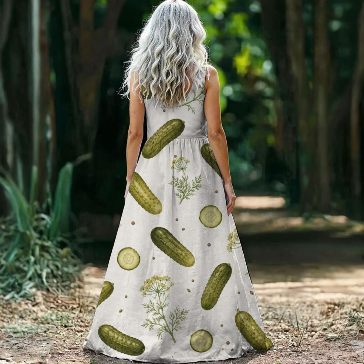 Big Dill Sleeveless Maxi Dress – Sweet Marie's Diner