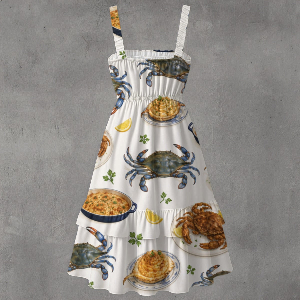 Blue Crab Special Ruffle Hem Dress