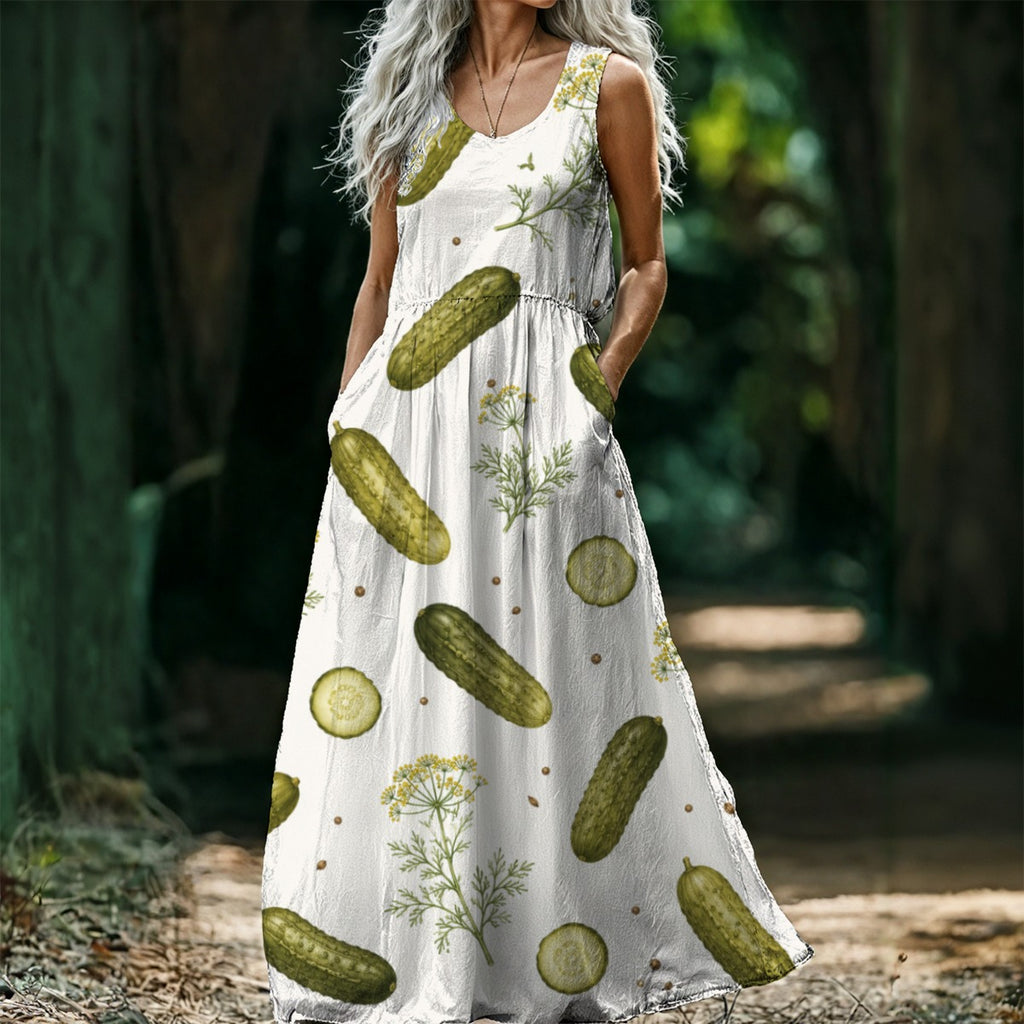 Big Dill Sleeveless Maxi Dress