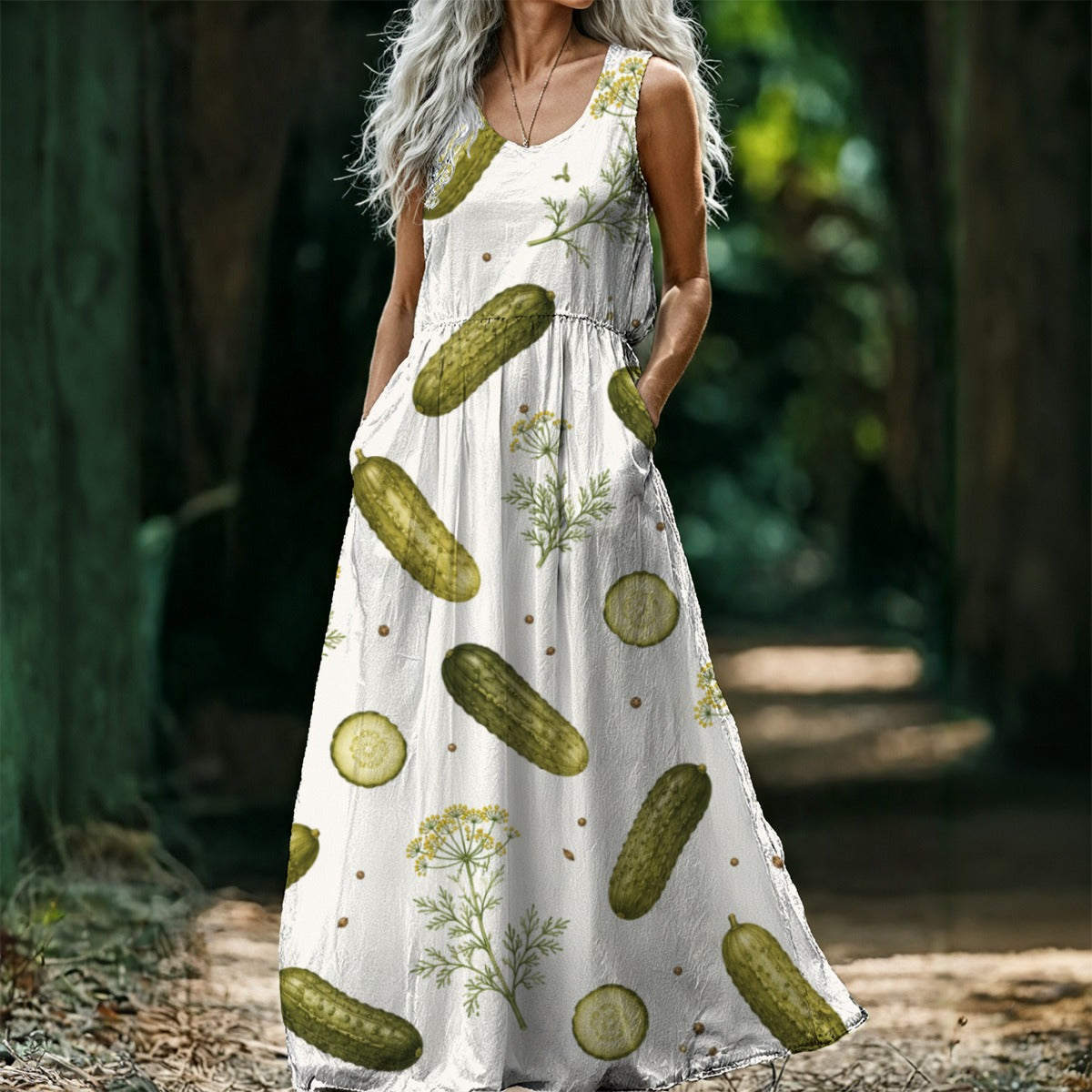Big Dill Sleeveless Maxi Dress