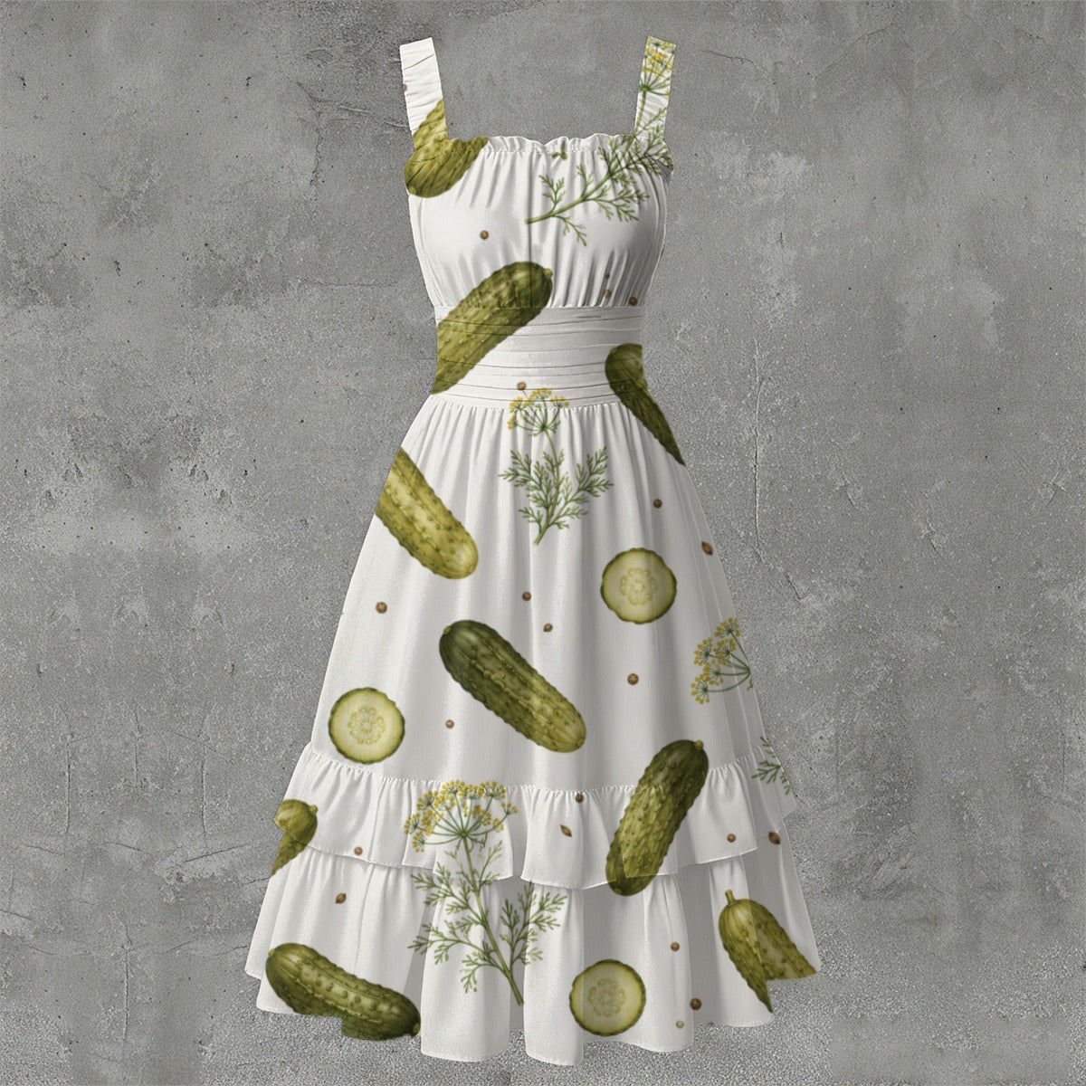 Big Dill Ruffle Hem Dress – Sweet Marie's Diner