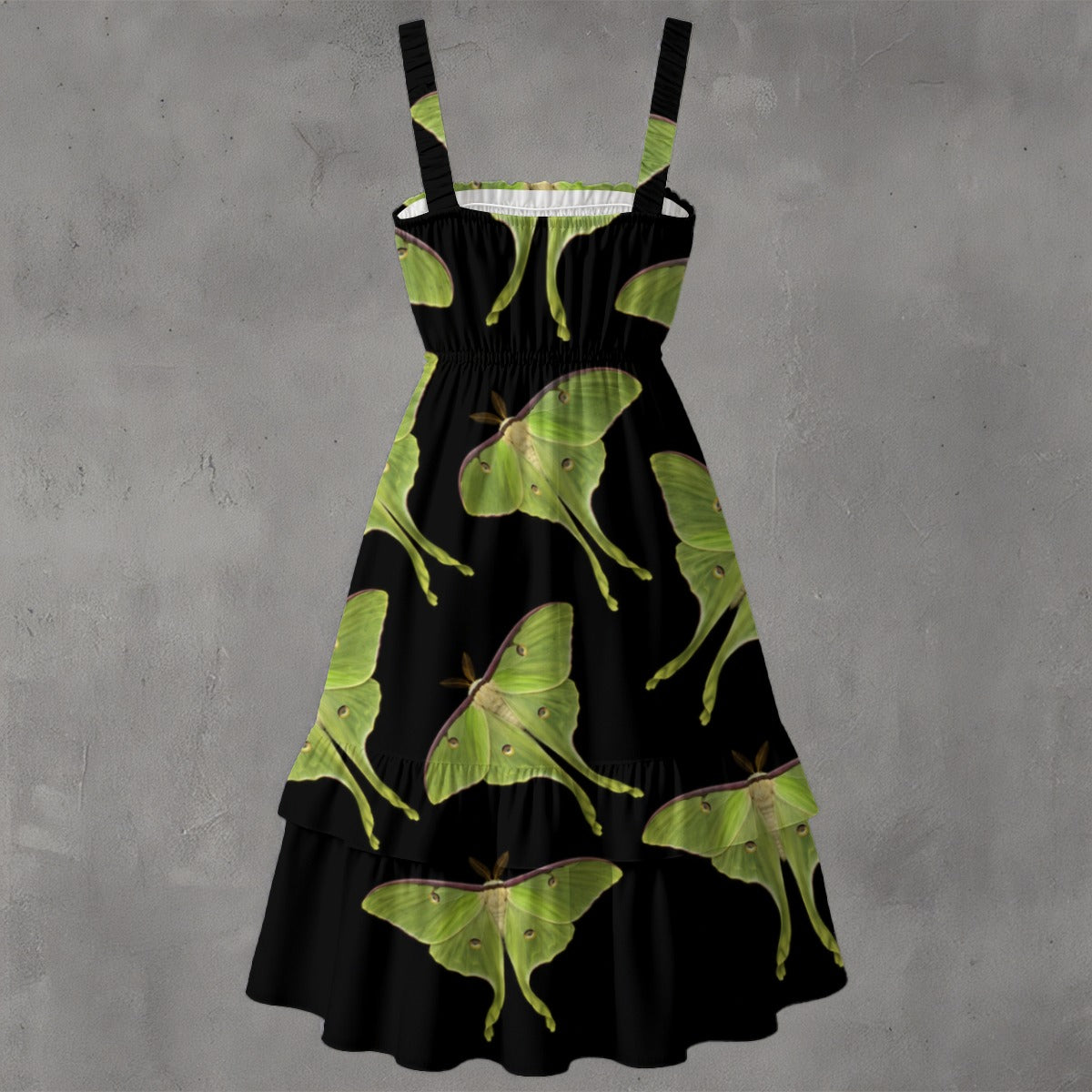 Luna Moth Ruffle Hem Dress