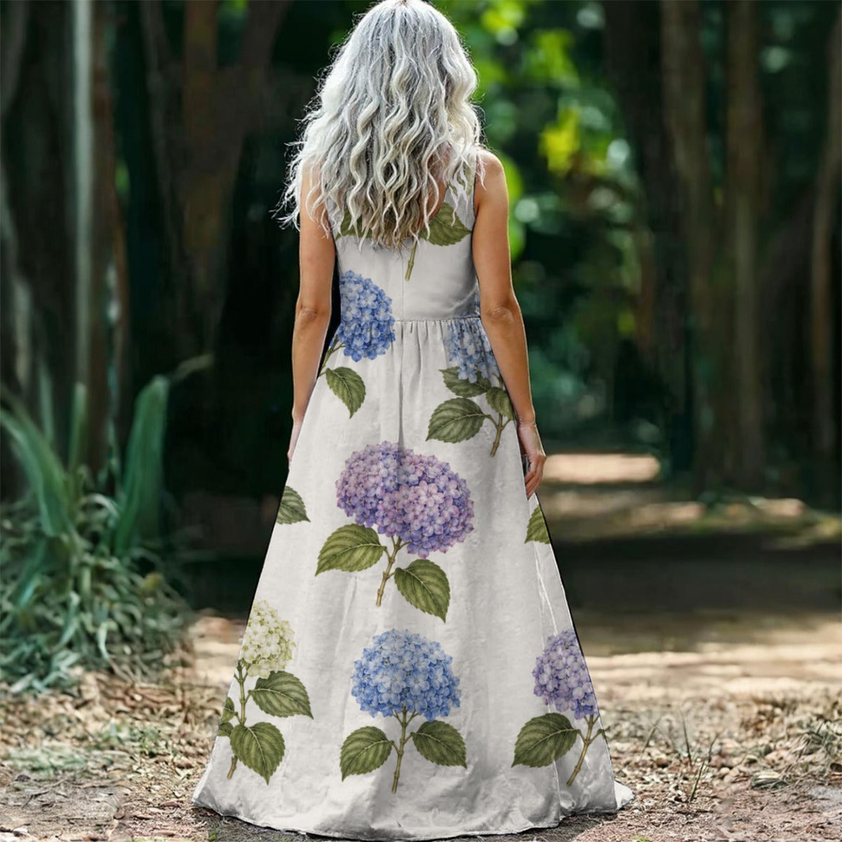 Hydrangea Sleeveless Maxi Dress