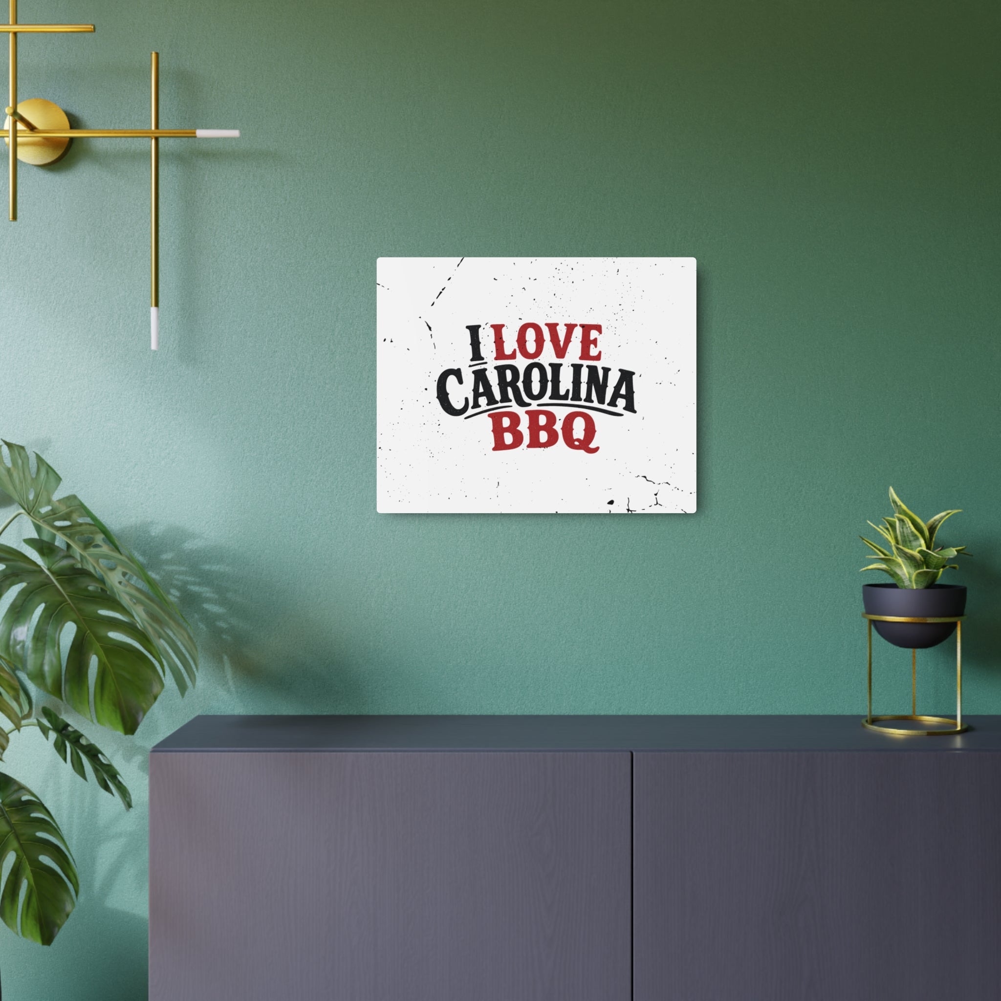 I Love Carolina BBQ - Metal Wall Art