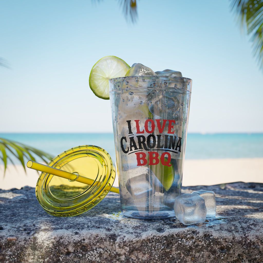 I Love Carolina BBQ - Clear Tumbler