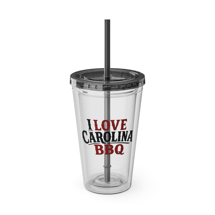 I Love Carolina BBQ - Clear Tumbler
