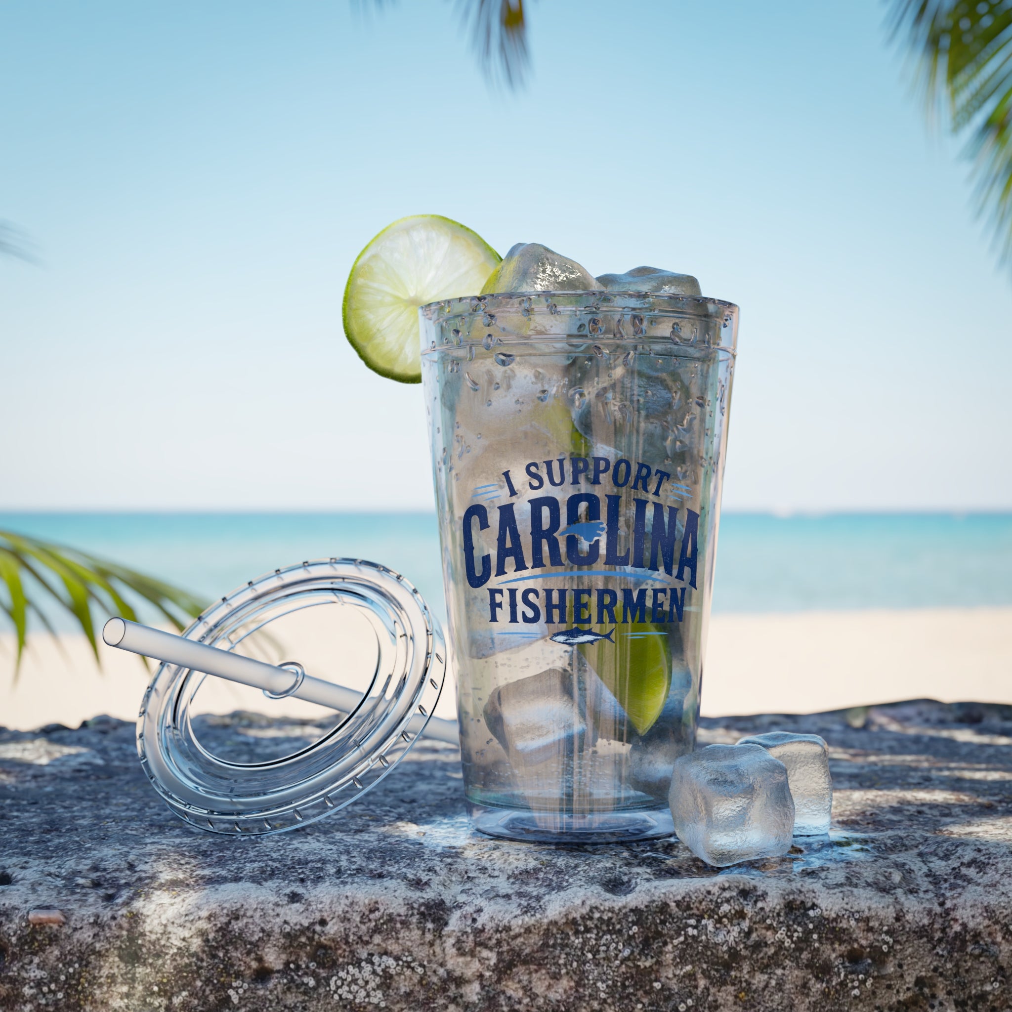 I Support Carolina Fishermen - Clear Tumbler