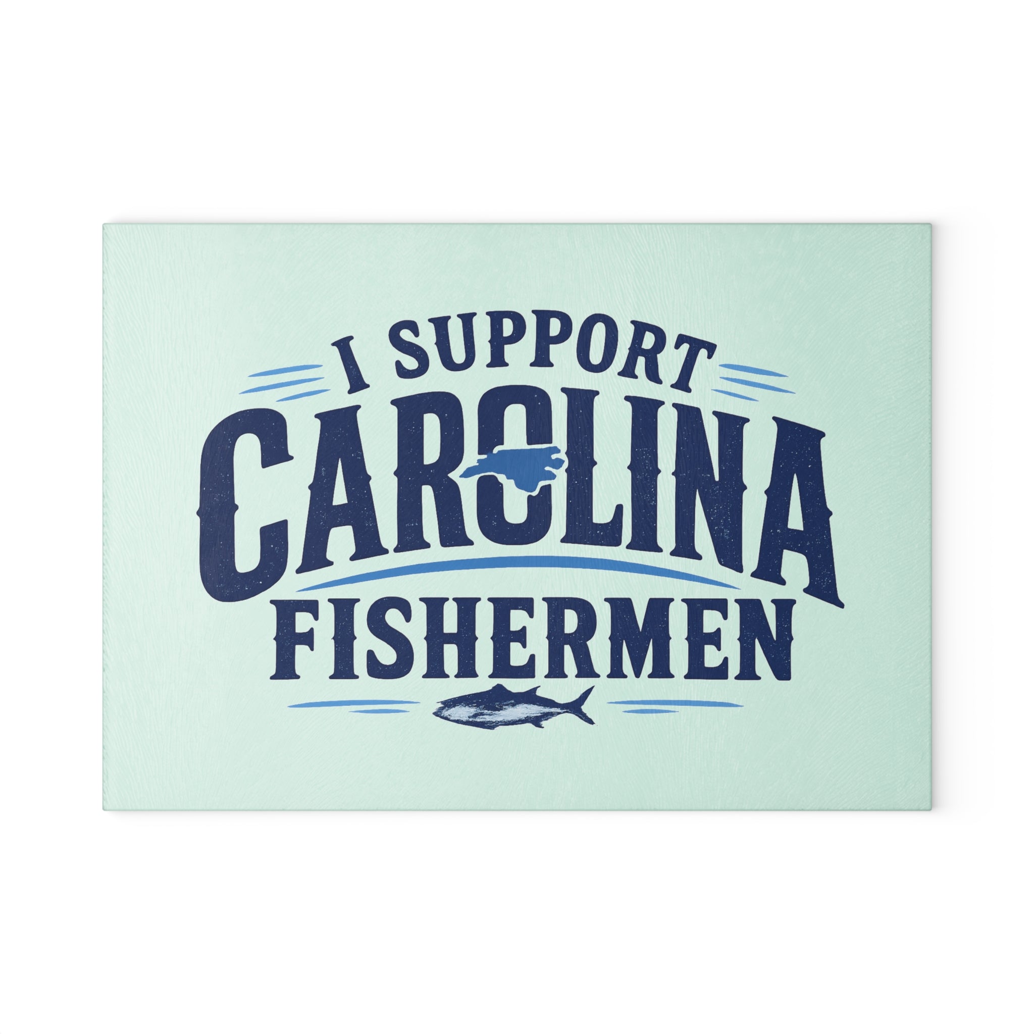 Support Carolina Fishermen - Glass Cutting Board