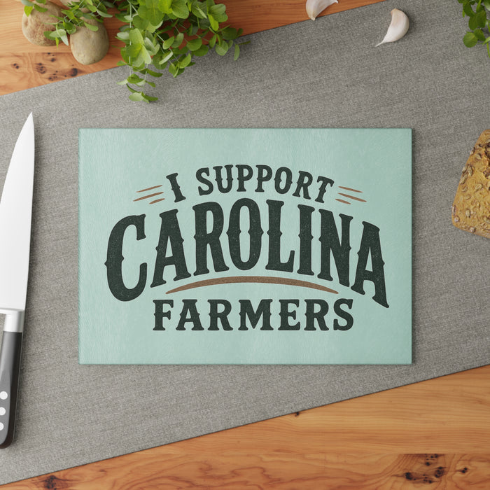 Support Carolina Farmers - Glass Cutting Board