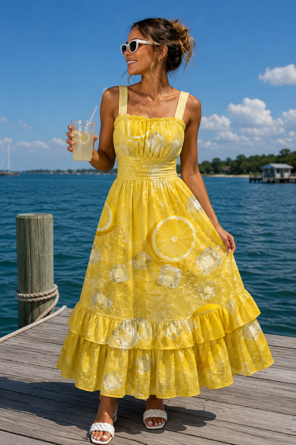 Lemonade Ruffle Hem Dress