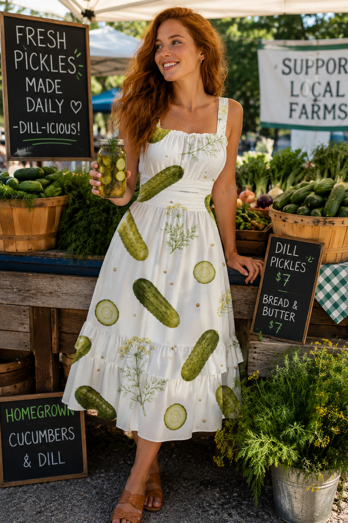 Big Dill Ruffle Hem Dress