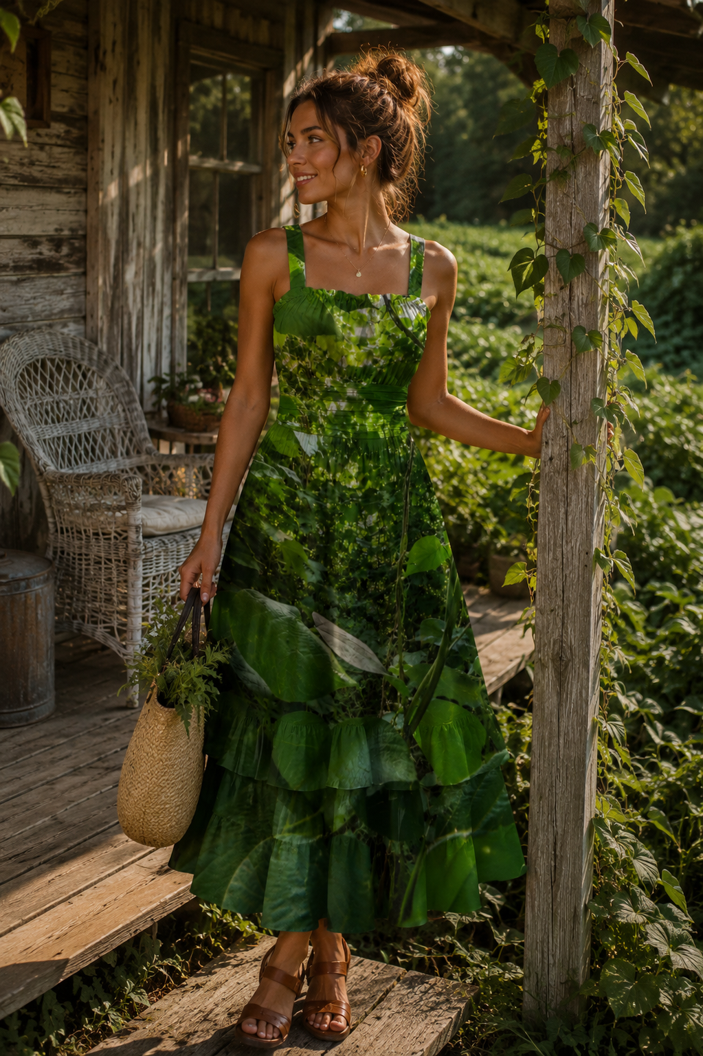 Kudzu Ruffle Hem Dress