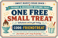 Friends & Neighbors welcome coupon for one free small Sugar Shack treat